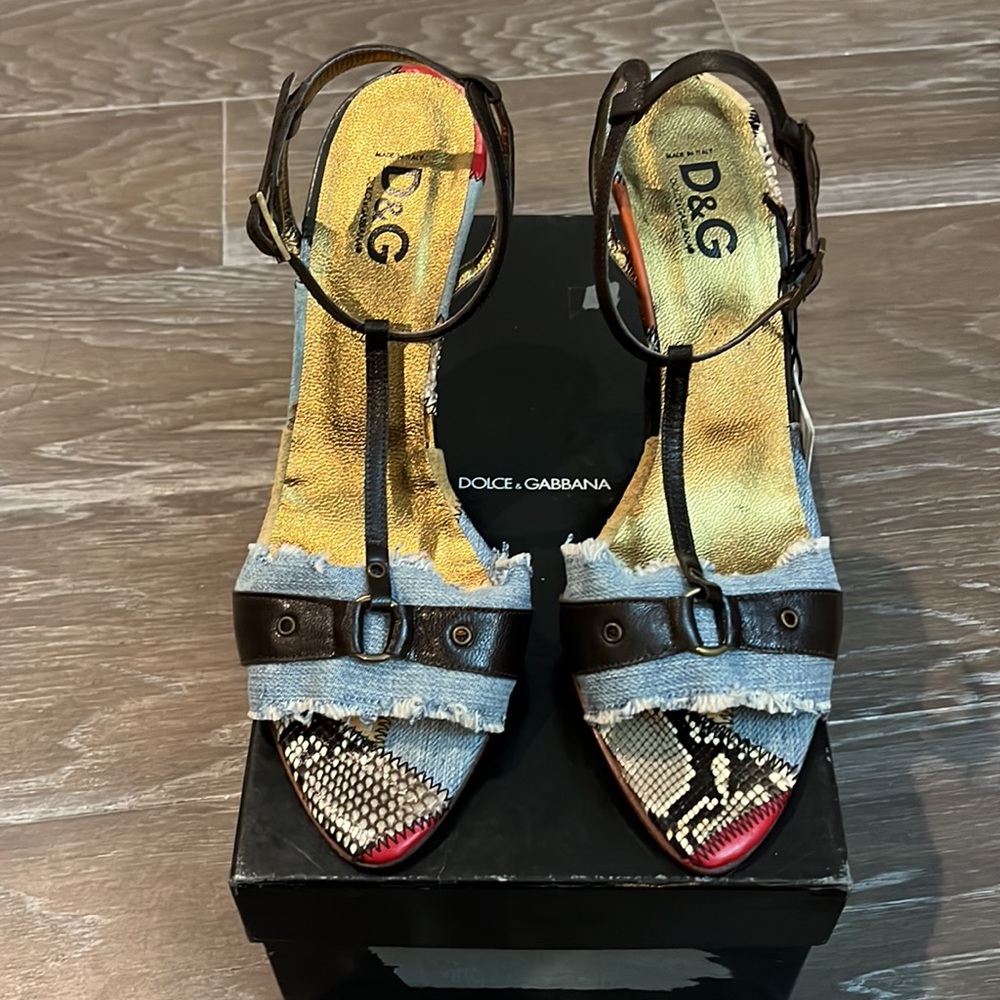D&G denim patchwork heels - Picture 14 of 16